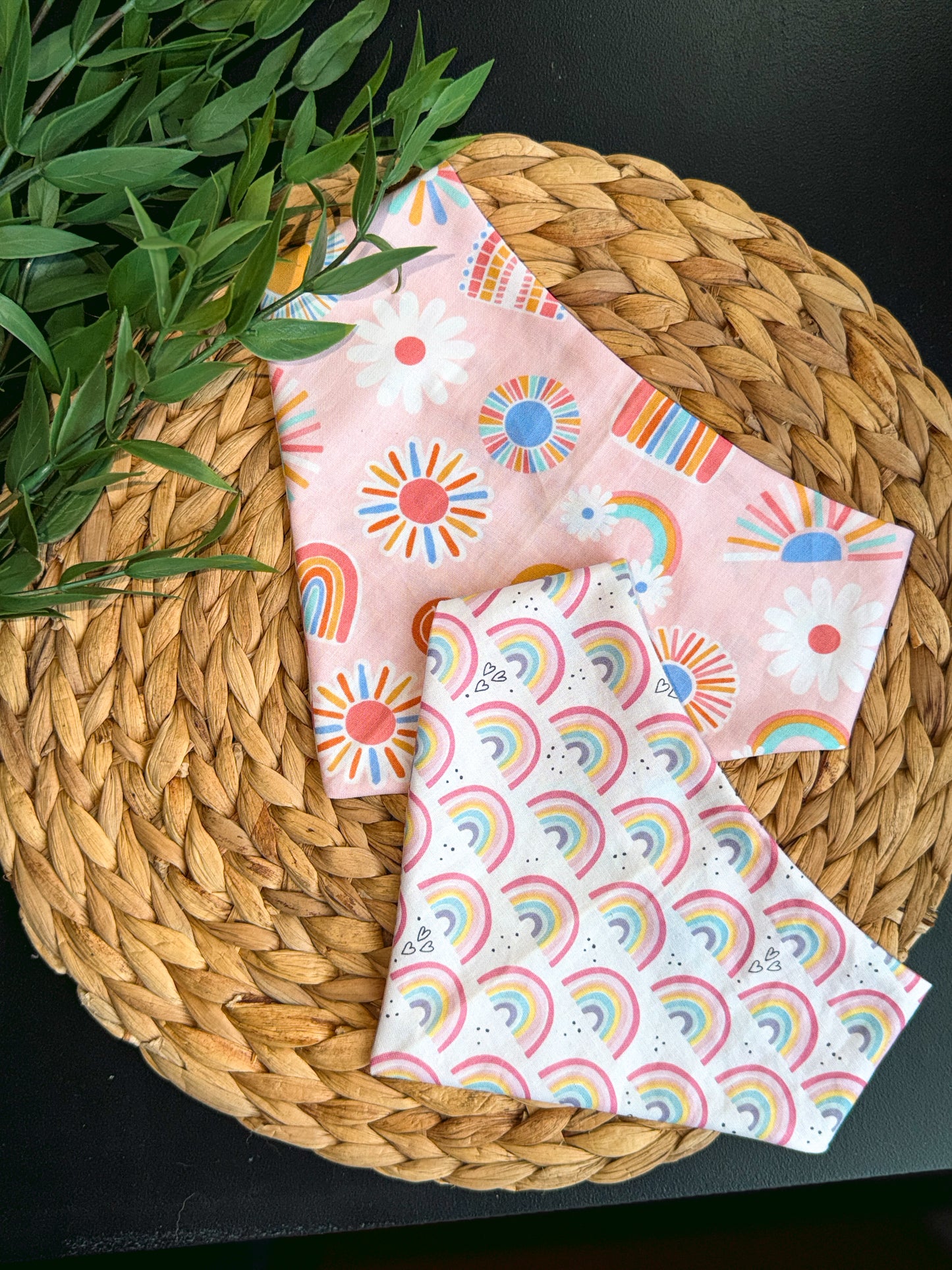 Rainbow Dreams Reversible  Dog Bandana