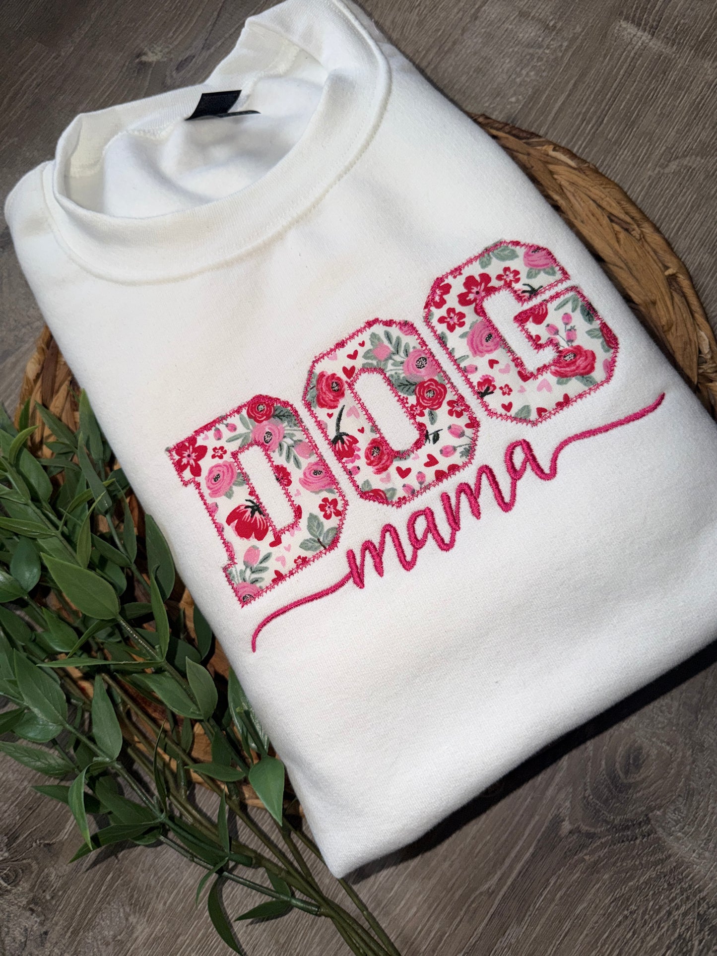 Floral Dog Mom Appliqué Sweatshirt