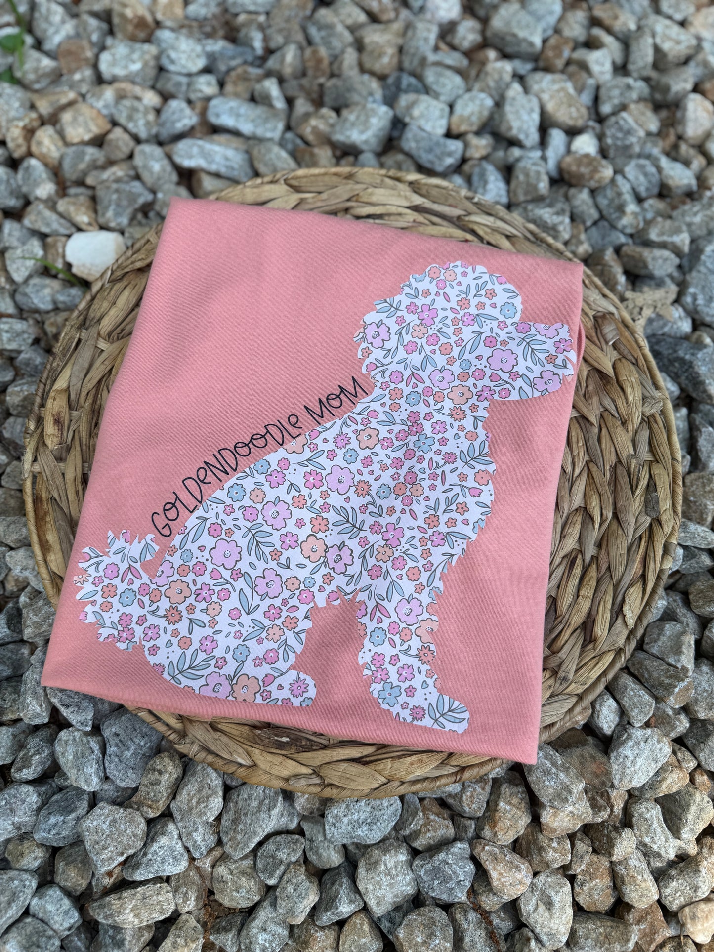 Floral Goldendoodle Mom Racerback Tank