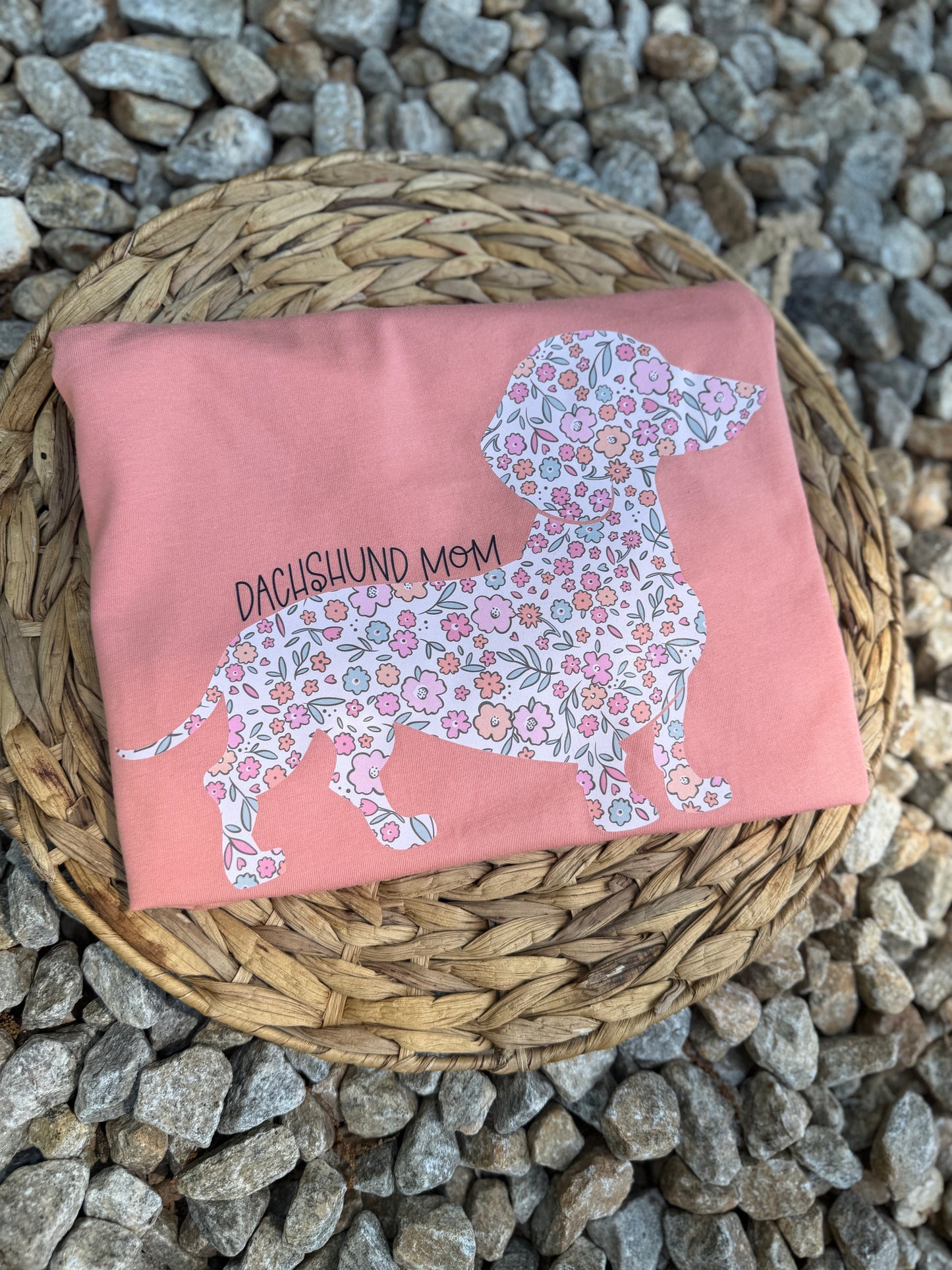 Floral Dachshund Mom Racerback Tank
