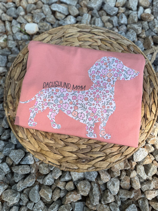 Floral Dachshund Mom Racerback Tank