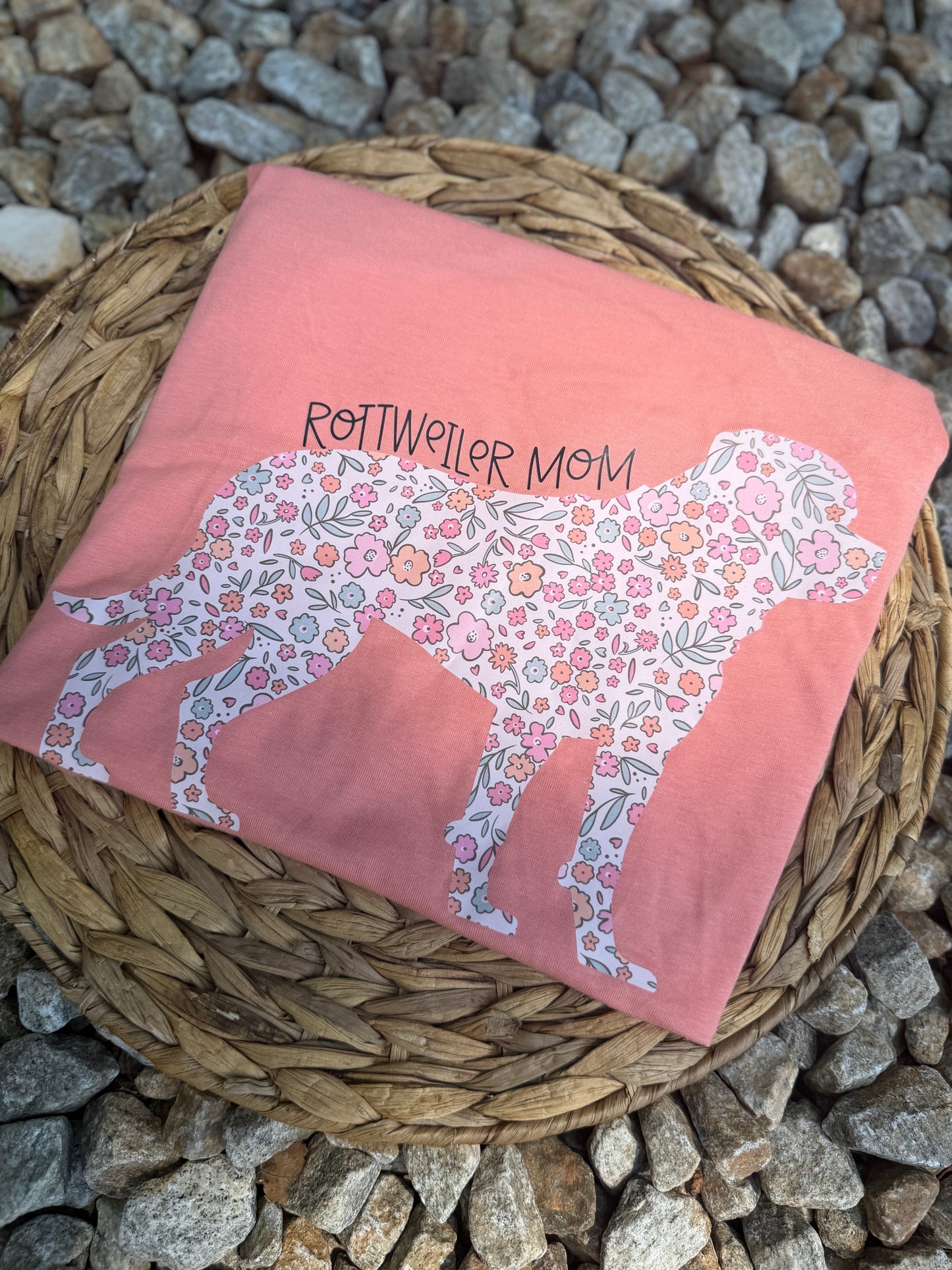 Floral Rottweiler Mom Racerback Tank