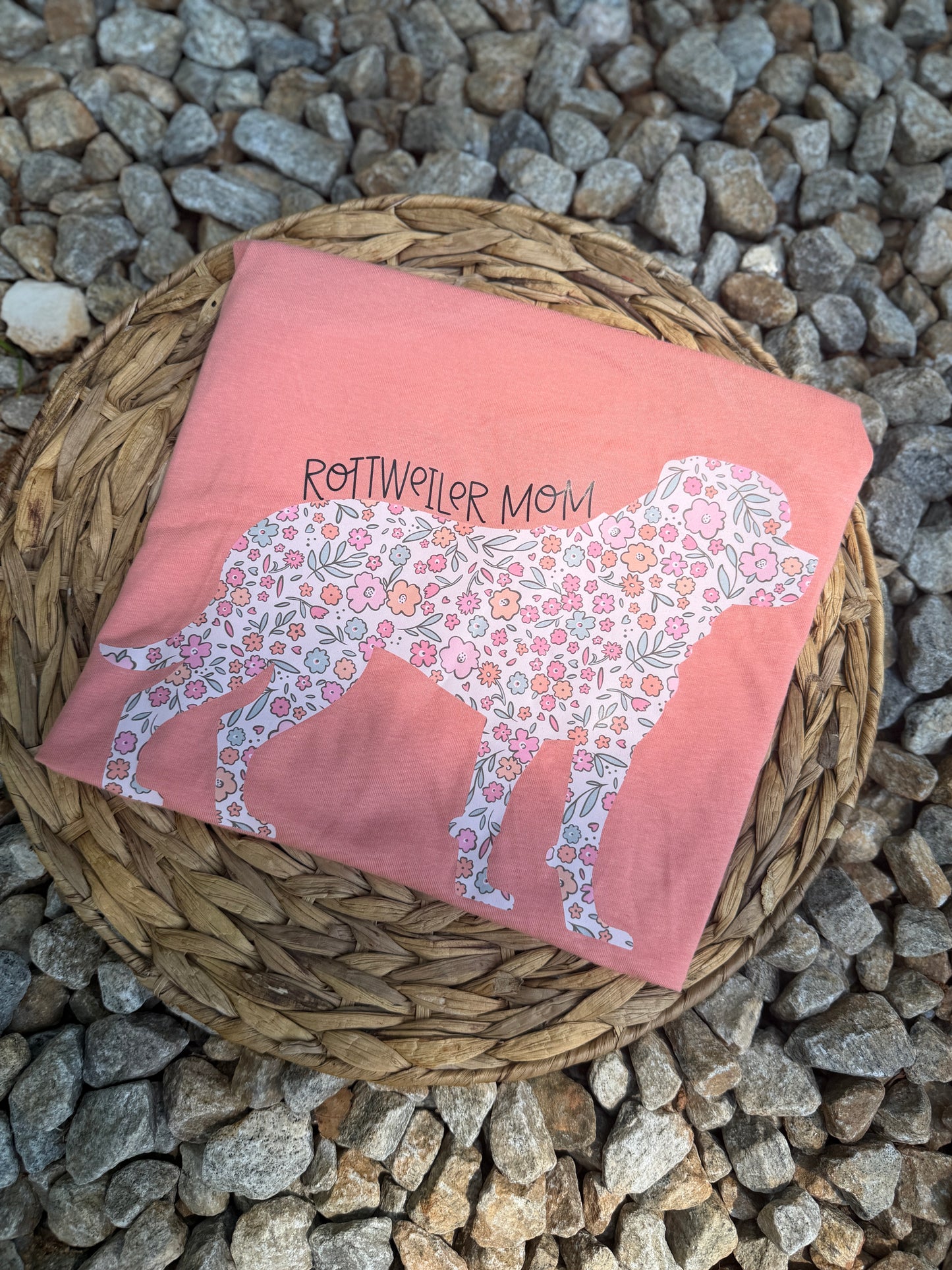Floral Rottweiler Mom Racerback Tank