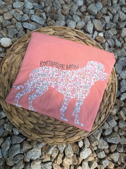 Floral Rottweiler Mom Racerback Tank