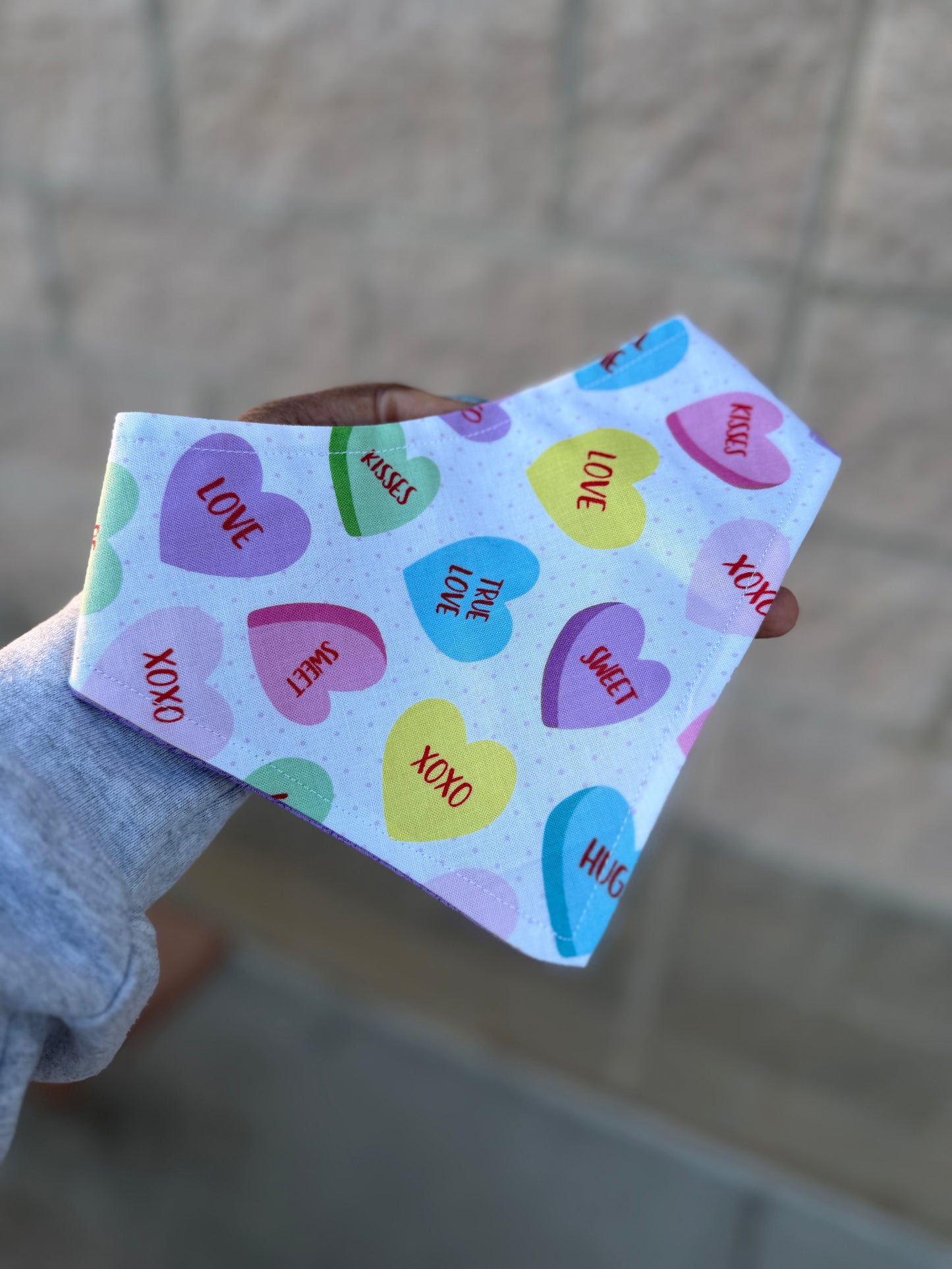 Candy Hearts Dog Bandana