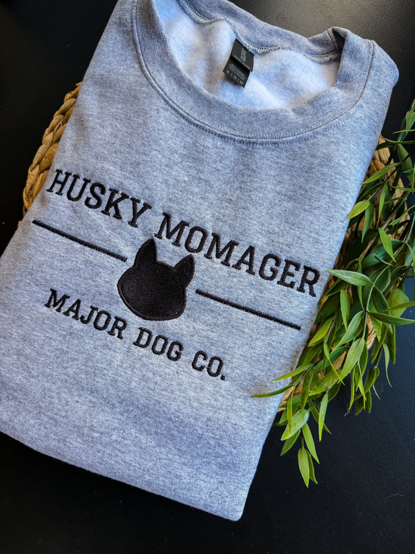 Husky Momager Embroidered Crewneck