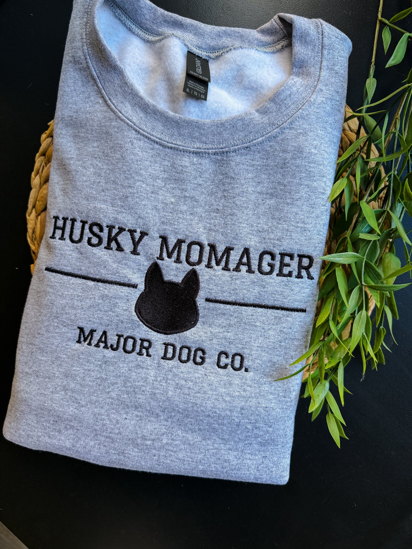 Husky Momager Embroidered Crewneck
