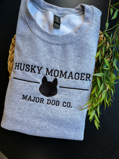Husky Momager Embroidered Crewneck