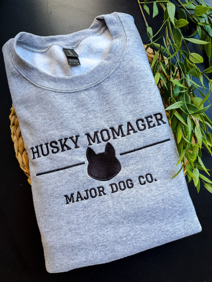 Husky Momager Embroidered Crewneck