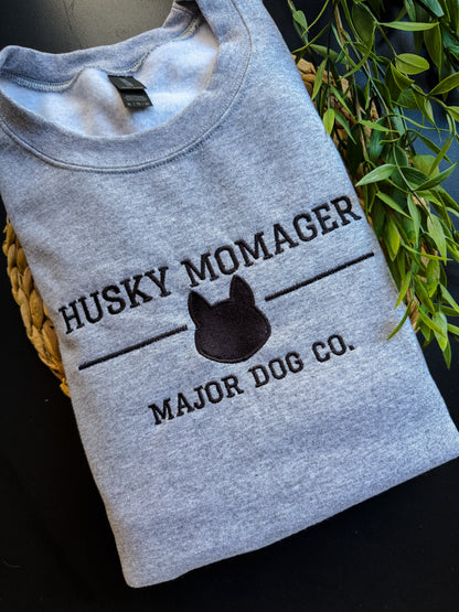 Husky Momager Embroidered Crewneck