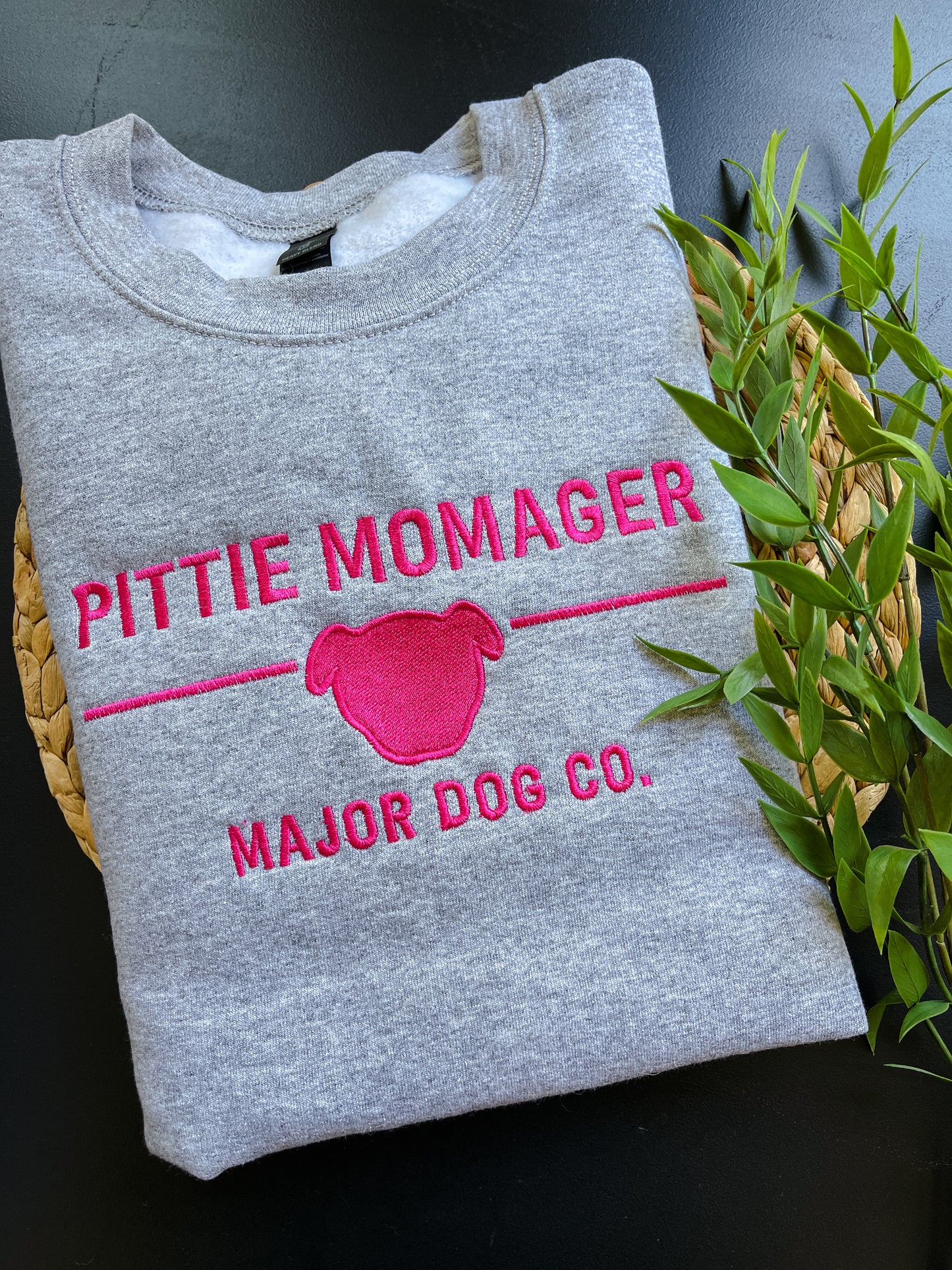 Pittie Momager Embroidered Crewneck