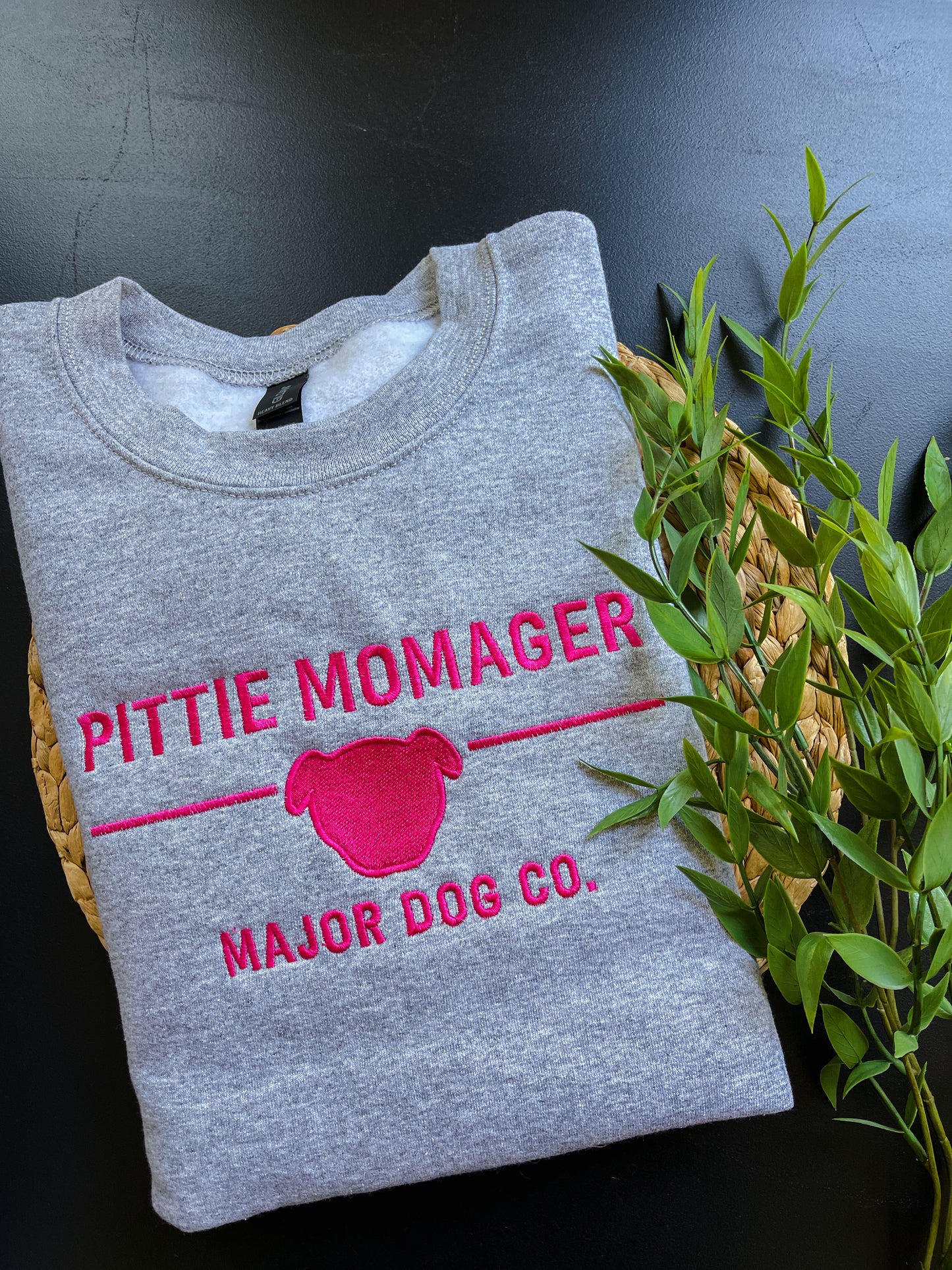 Pittie Momager Embroidered Crewneck
