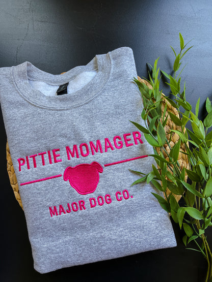 Pittie Momager Embroidered Crewneck