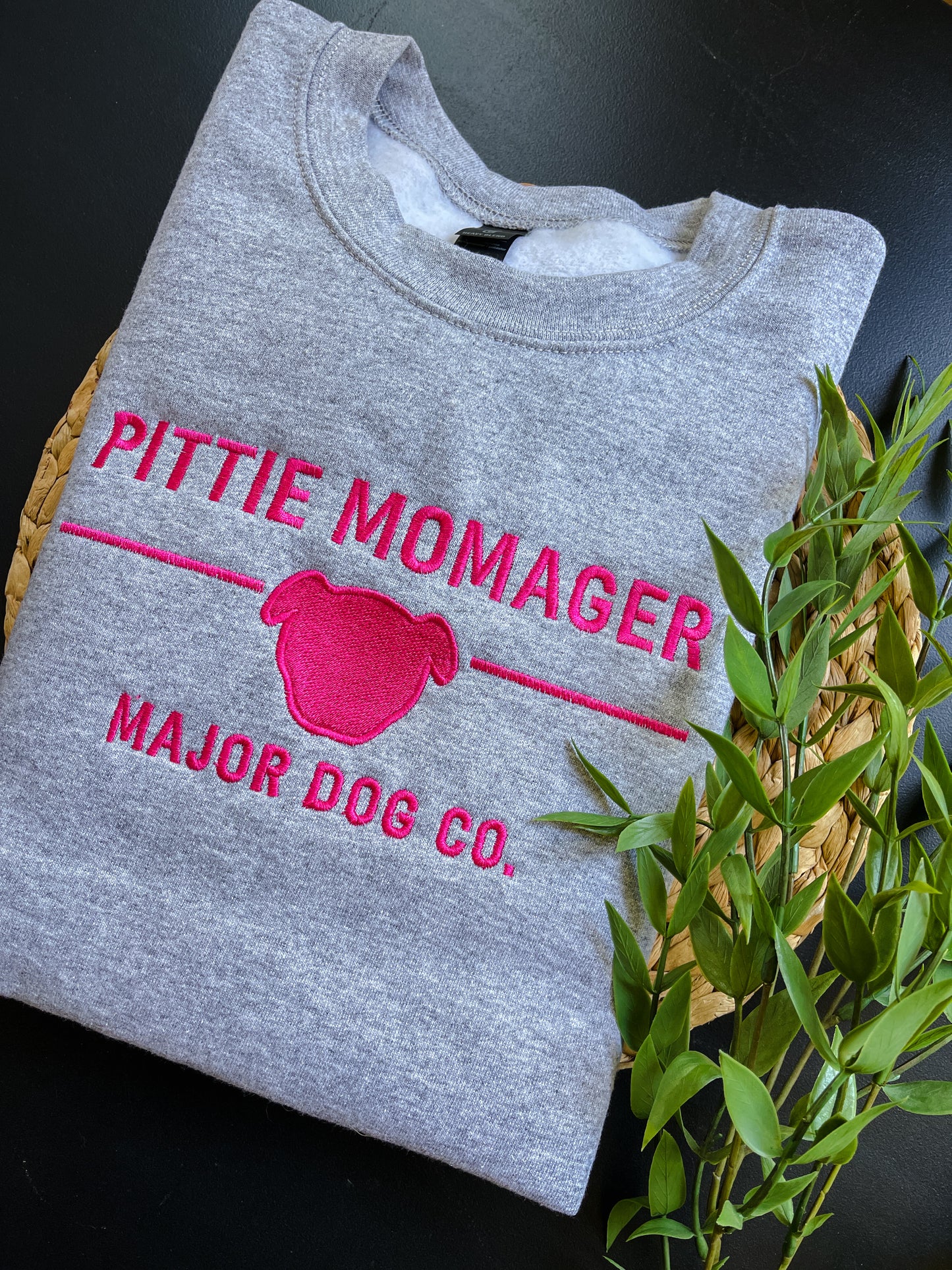 Pittie Momager Embroidered Crewneck