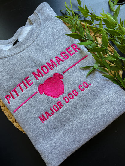 Pittie Momager Embroidered Crewneck