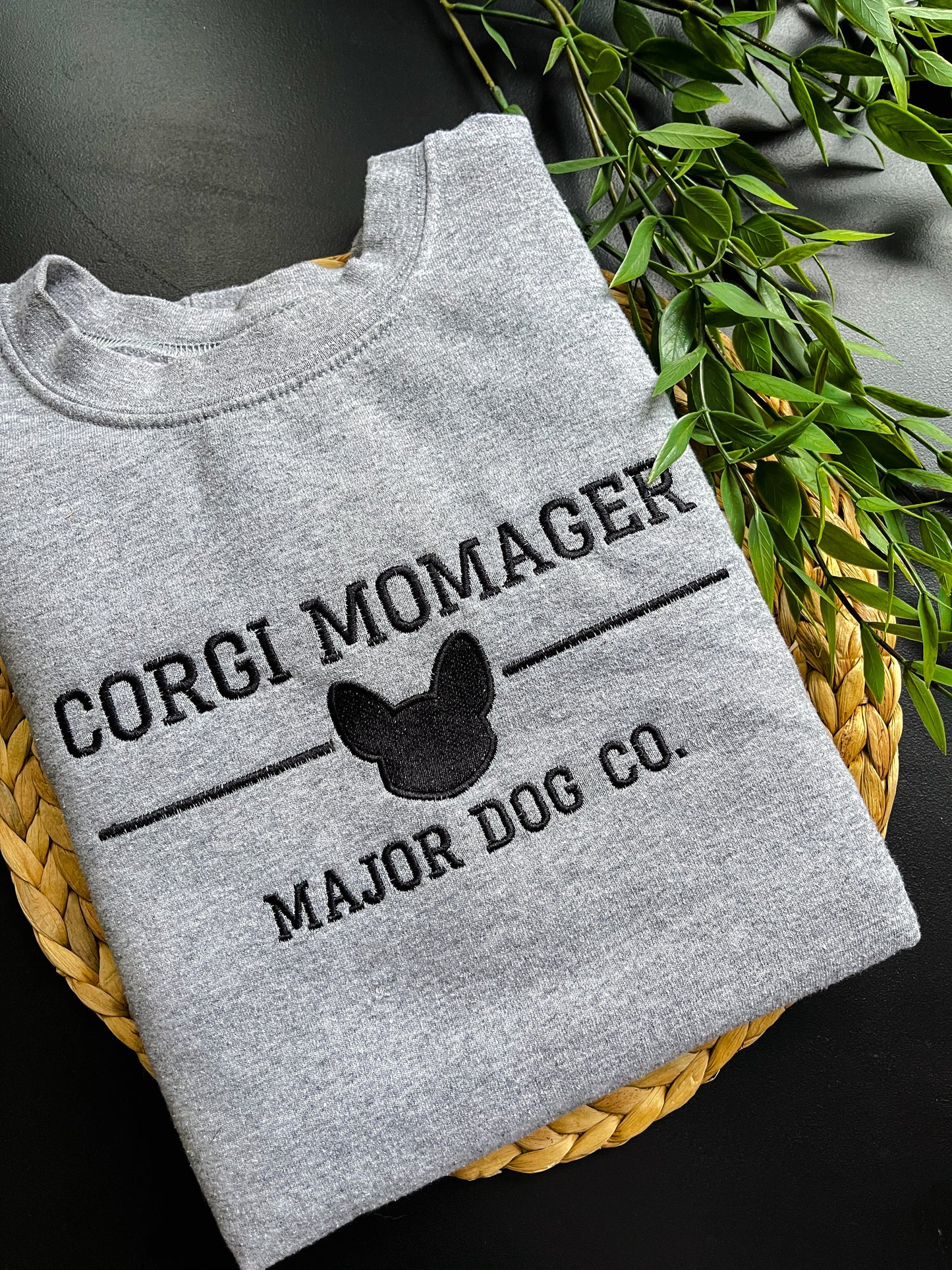 Corgi Momager Embroidered Crewneck