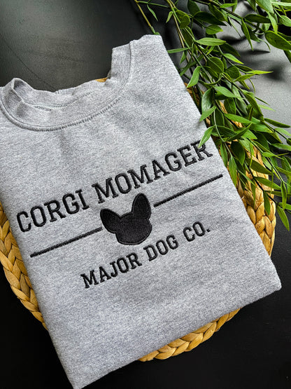 Corgi Momager Embroidered Crewneck