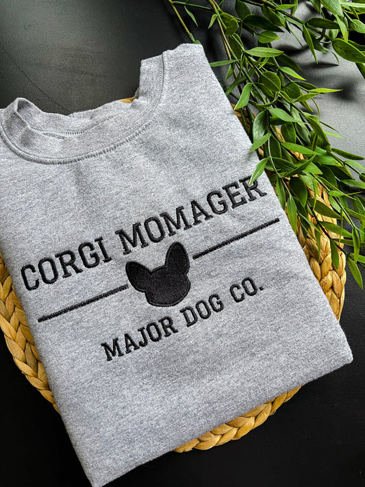 Corgi Momager Embroidered Crewneck