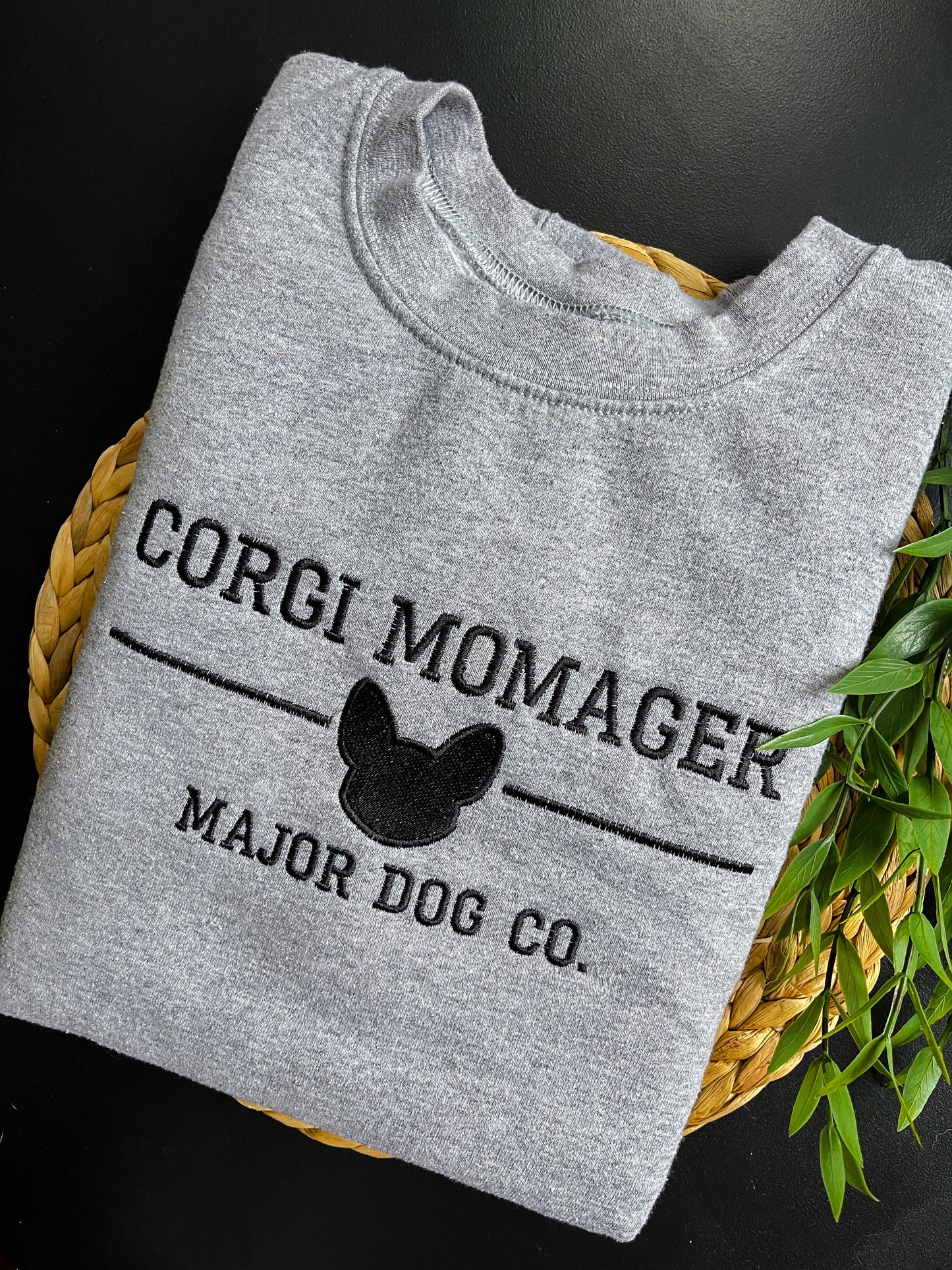 Corgi Momager Embroidered Crewneck