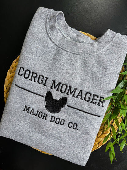 Corgi Momager Embroidered Crewneck