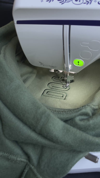 Olive Green Dog Mom Embroidered Crewneck