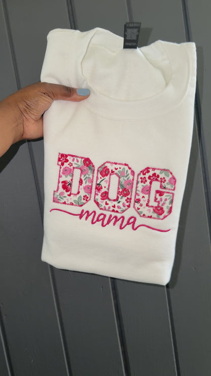 Floral Dog Mom Appliqué Sweatshirt