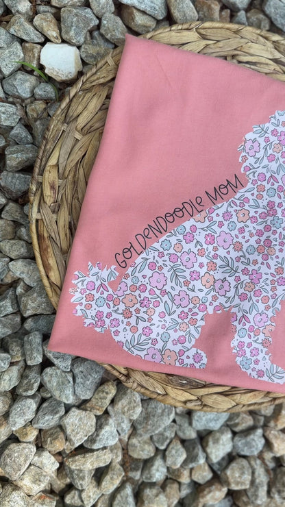 Floral Goldendoodle Mom Racerback Tank