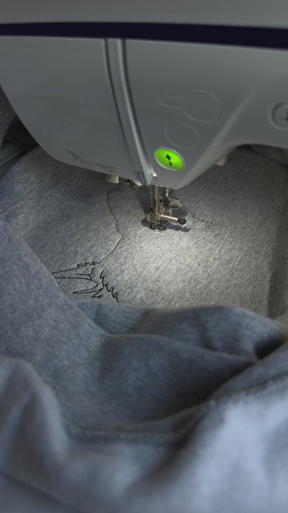 Personalized Dog Ear Sweatshirt Grey
