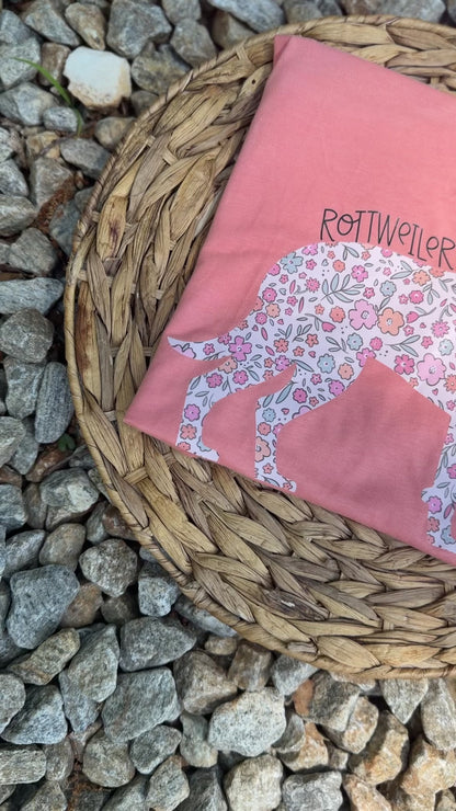 Floral Rottweiler Mom Racerback Tank